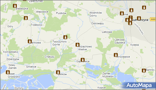 mapa Wziąchowo Wielkie, Wziąchowo Wielkie na mapie Targeo