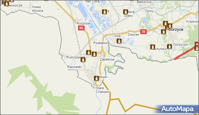 mapa Zabełków, Zabełków na mapie Targeo