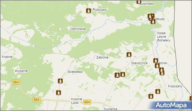 mapa Żabickie, Żabickie na mapie Targeo