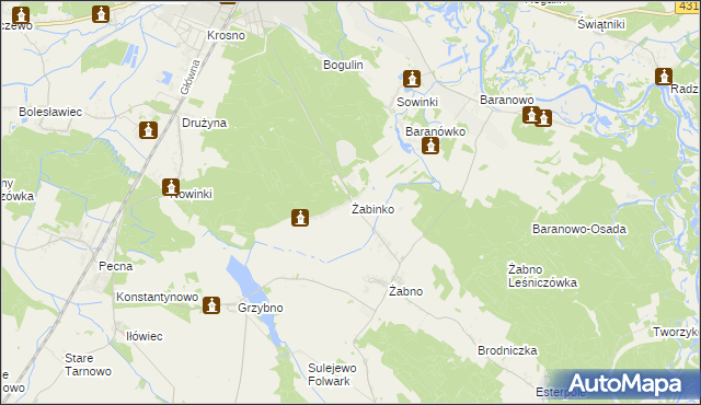 mapa Żabinko, Żabinko na mapie Targeo