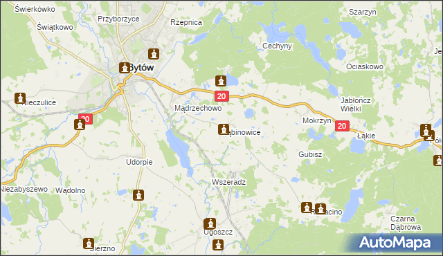 mapa Ząbinowice, Ząbinowice na mapie Targeo