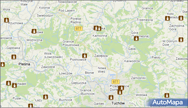 mapa Zabłędza, Zabłędza na mapie Targeo