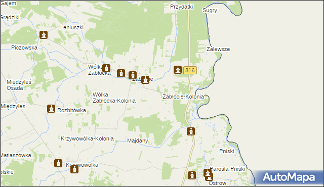 mapa Zabłocie-Kolonia, Zabłocie-Kolonia na mapie Targeo