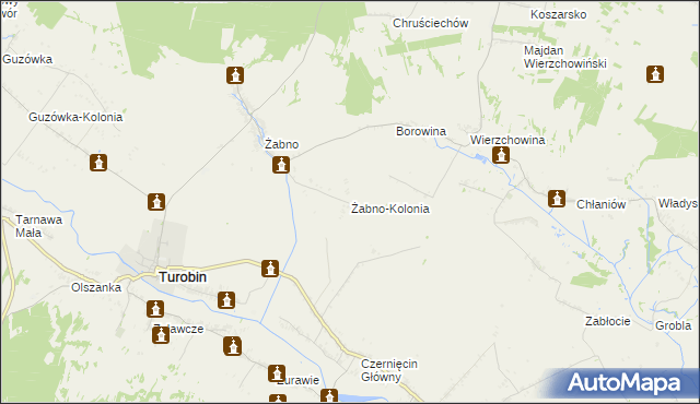 mapa Żabno-Kolonia, Żabno-Kolonia na mapie Targeo