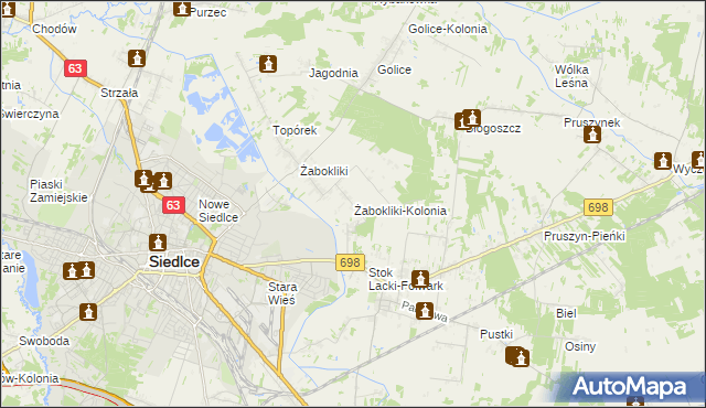 mapa Żabokliki-Kolonia, Żabokliki-Kolonia na mapie Targeo