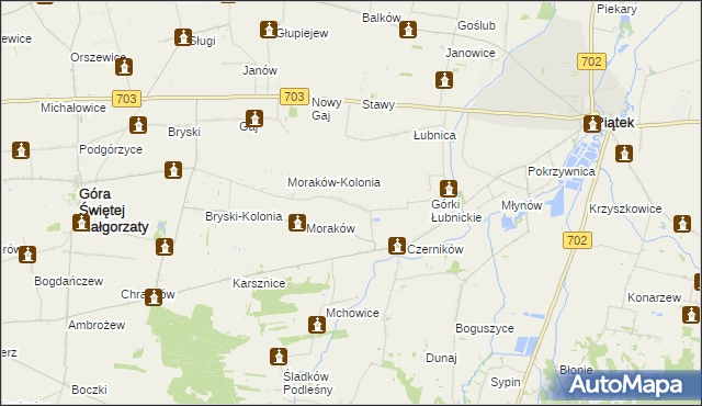 mapa Żabokrzeki gmina Piątek, Żabokrzeki gmina Piątek na mapie Targeo