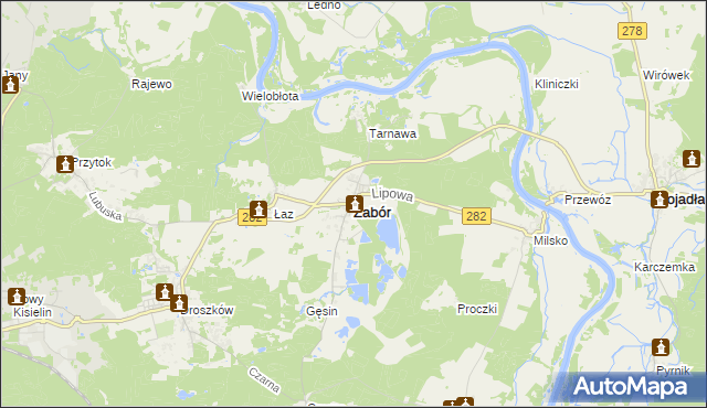 mapa Zabór, Zabór na mapie Targeo