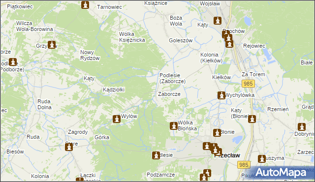 mapa Zaborcze, Zaborcze na mapie Targeo