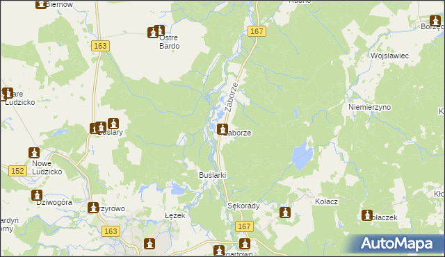 mapa Zaborze gmina Połczyn-Zdrój, Zaborze gmina Połczyn-Zdrój na mapie Targeo