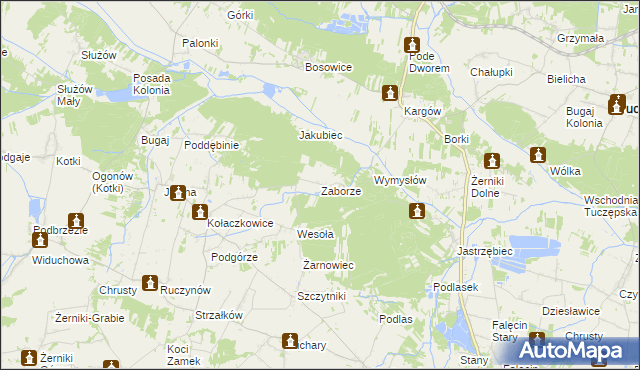 mapa Zaborze gmina Stopnica, Zaborze gmina Stopnica na mapie Targeo