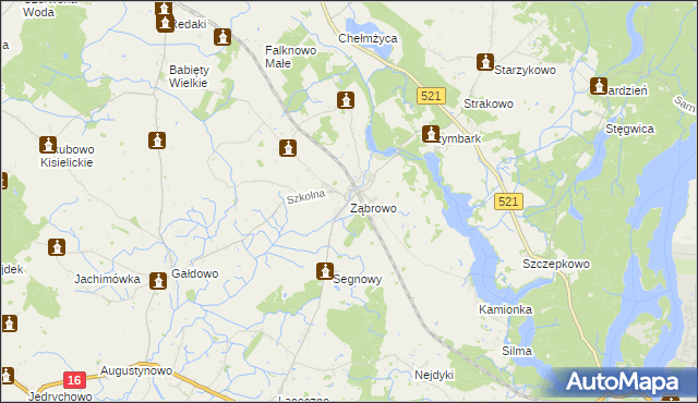 mapa Ząbrowo gmina Iława, Ząbrowo gmina Iława na mapie Targeo