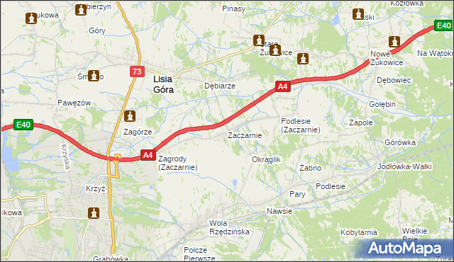 mapa Zaczarnie, Zaczarnie na mapie Targeo