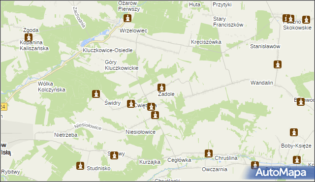 mapa Zadole gmina Opole Lubelskie, Zadole gmina Opole Lubelskie na mapie Targeo