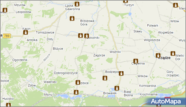 mapa Zagórze gmina Niegowa, Zagórze gmina Niegowa na mapie Targeo