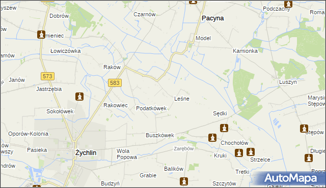 mapa Zagroby gmina Żychlin, Zagroby gmina Żychlin na mapie Targeo