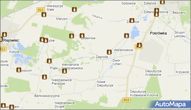 mapa Zagroda gmina Chełm, Zagroda gmina Chełm na mapie Targeo