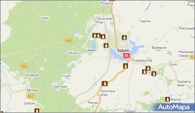 mapa Zajezierze gmina Sztum, Zajezierze gmina Sztum na mapie Targeo