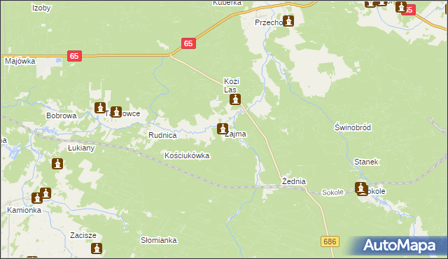 mapa Zajma, Zajma na mapie Targeo