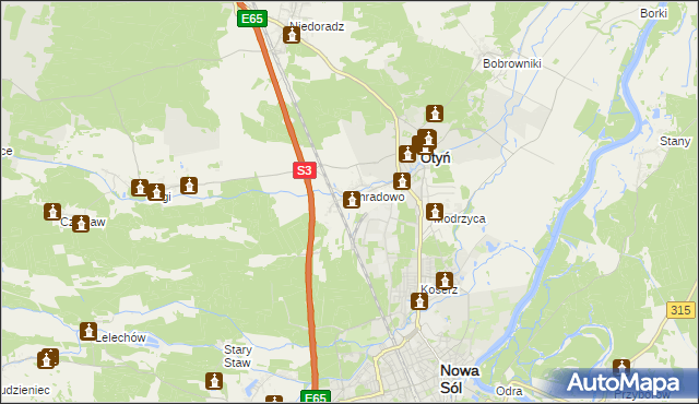 mapa Zakęcie, Zakęcie na mapie Targeo