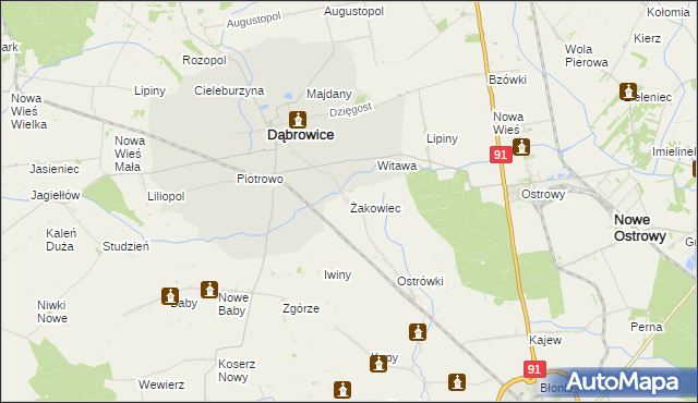 mapa Żakowiec, Żakowiec na mapie Targeo