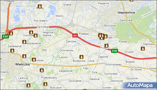 mapa Zakrzowiec, Zakrzowiec na mapie Targeo