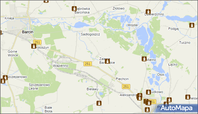 mapa Zalesie Barcińskie, Zalesie Barcińskie na mapie Targeo