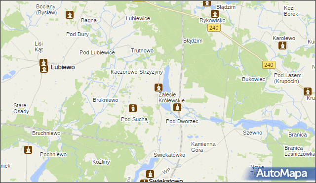 mapa Zalesie Królewskie, Zalesie Królewskie na mapie Targeo