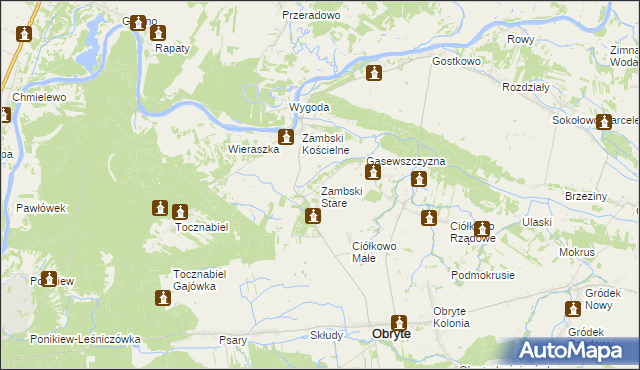 mapa Zambski Stare, Zambski Stare na mapie Targeo