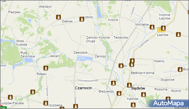 mapa Zamość gmina Czarnocin, Zamość gmina Czarnocin na mapie Targeo