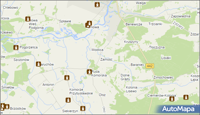 mapa Zamość gmina Pyzdry, Zamość gmina Pyzdry na mapie Targeo