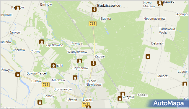 mapa Zaosie, Zaosie na mapie Targeo