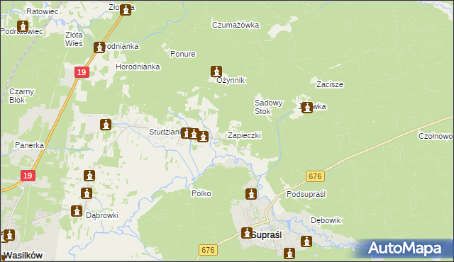 mapa Zapieczki, Zapieczki na mapie Targeo