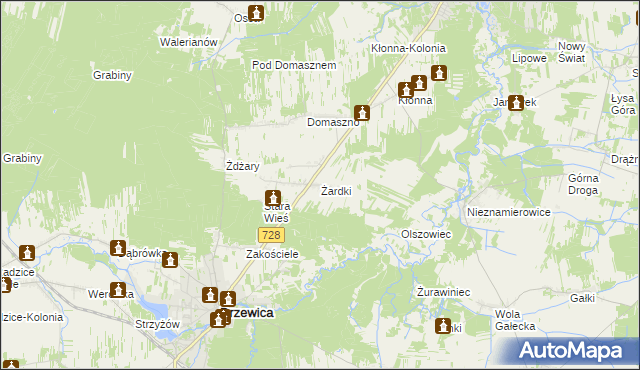 mapa Żardki, Żardki na mapie Targeo