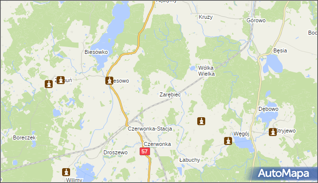 mapa Zarębiec, Zarębiec na mapie Targeo