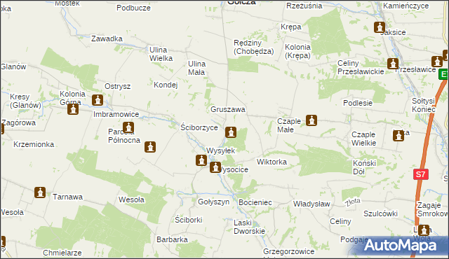 mapa Żarnowica, Żarnowica na mapie Targeo