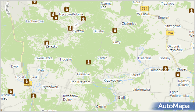 mapa Zarole, Zarole na mapie Targeo