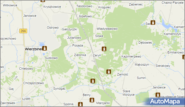 mapa Zaryń, Zaryń na mapie Targeo