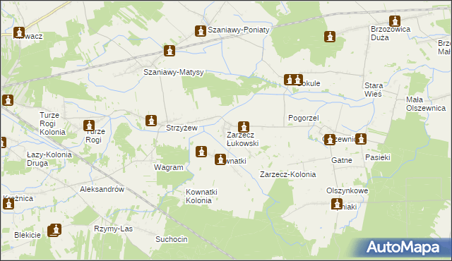 mapa Zarzecz Łukowski, Zarzecz Łukowski na mapie Targeo