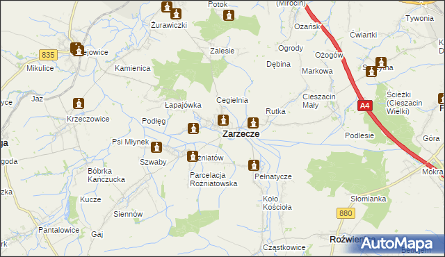 mapa Zarzecze powiat przeworski, Zarzecze powiat przeworski na mapie Targeo