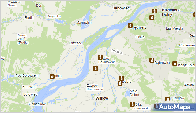 mapa Zastów Polanowski, Zastów Polanowski na mapie Targeo