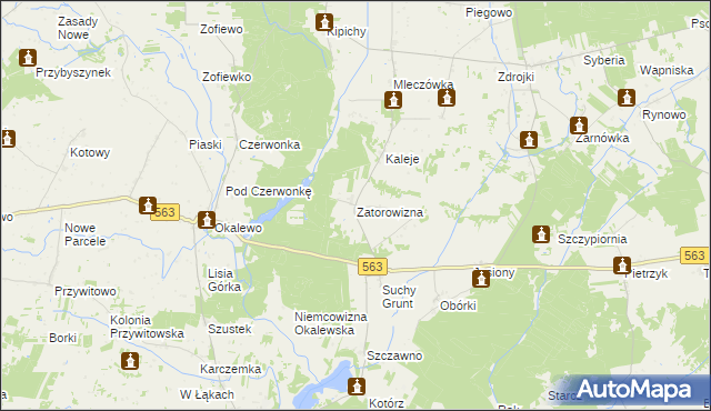 mapa Zatorowizna, Zatorowizna na mapie Targeo