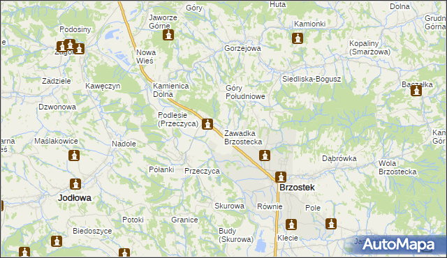 mapa Zawadka Brzostecka, Zawadka Brzostecka na mapie Targeo