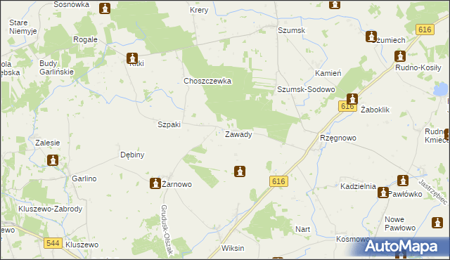 mapa Zawady gmina Dzierzgowo, Zawady gmina Dzierzgowo na mapie Targeo