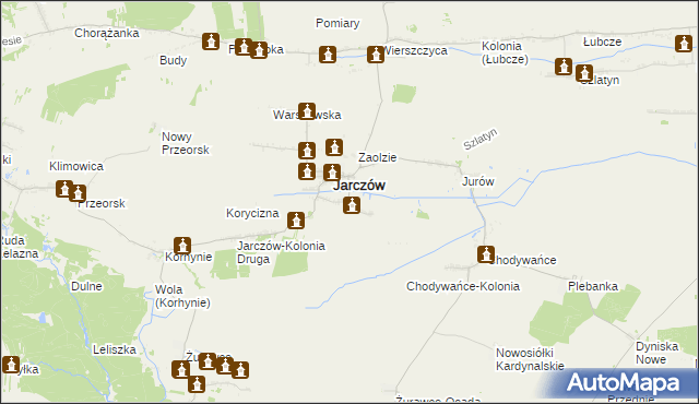 mapa Zawady gmina Jarczów, Zawady gmina Jarczów na mapie Targeo