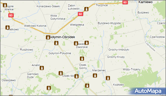 mapa Zawady Włościańskie, Zawady Włościańskie na mapie Targeo