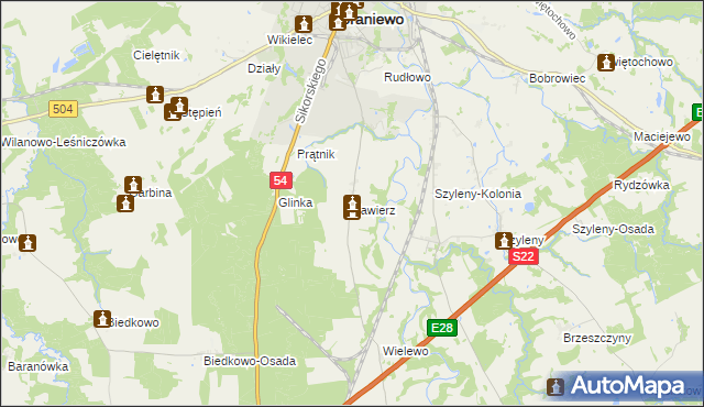 mapa Zawierz, Zawierz na mapie Targeo