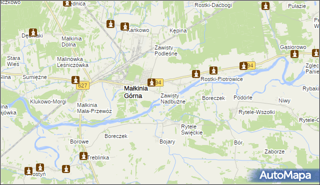 mapa Zawisty Nadbużne, Zawisty Nadbużne na mapie Targeo