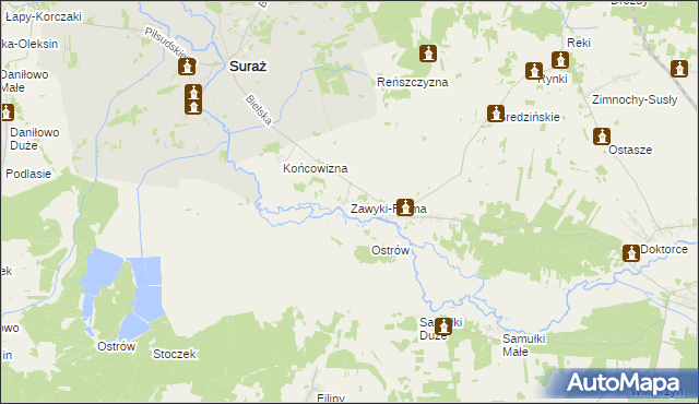 mapa Zawyki-Ferma, Zawyki-Ferma na mapie Targeo