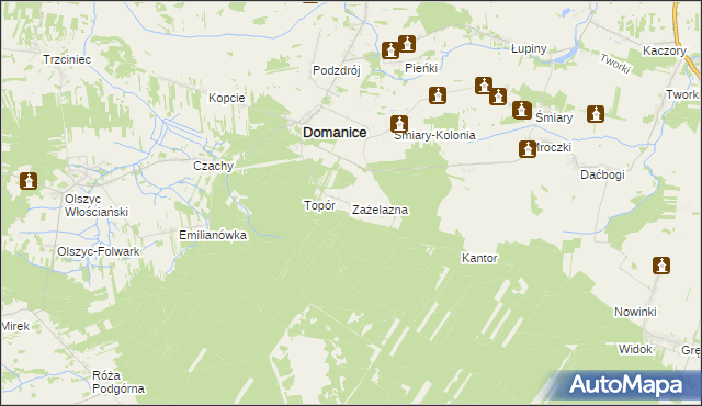 mapa Zażelazna, Zażelazna na mapie Targeo