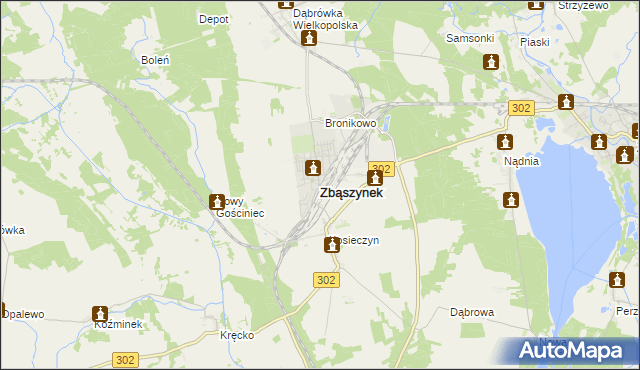 mapa Zbąszynek, Zbąszynek na mapie Targeo